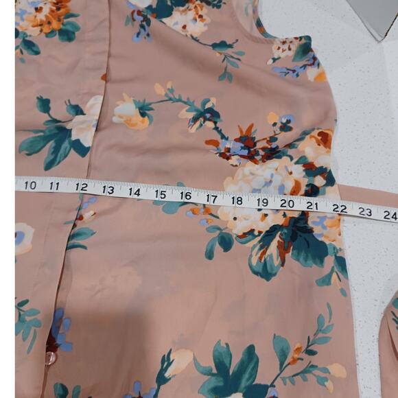 NEW MISSY Mauve Floral Print Size Large Pink - Picture 4 of 5